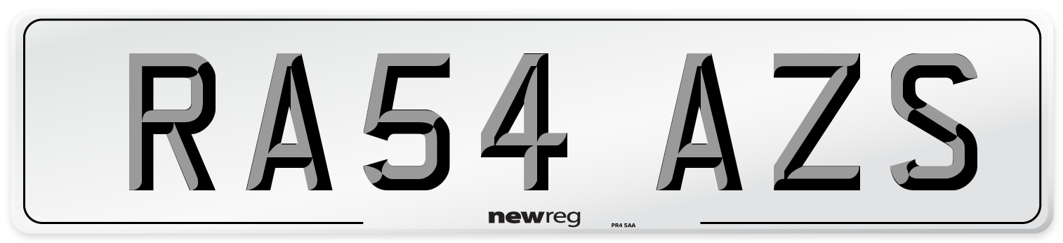RA54 AZS Number Plate from New Reg